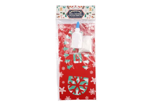 Santa Footprint Stencil Set with Glitter and Glue