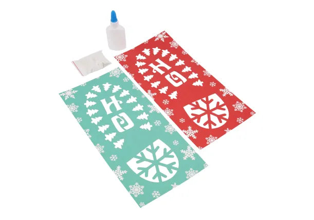 Santa Footprint Stencil Set with Glitter and Glue
