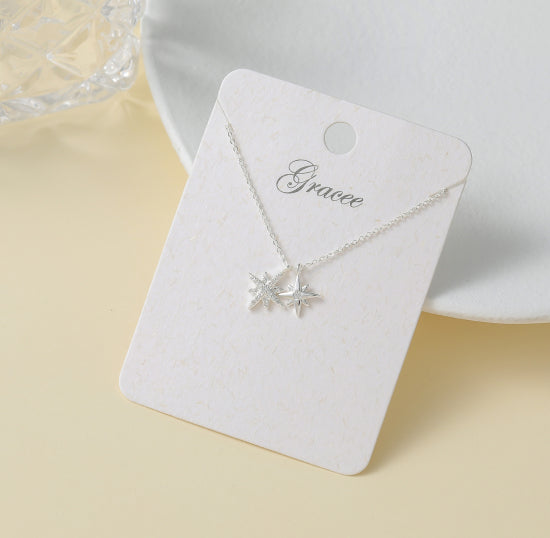 Silver Plated Fine Necklace with Shooting Star Charms