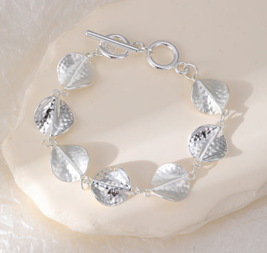 Silver Twisted Leaf Bracelet - Gracee Jewellery