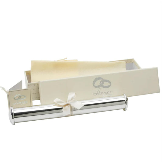 Silver Plated Wedding Certificate Holder – Personalised Gift for Bride & Groom