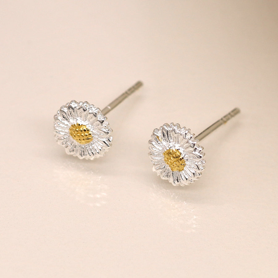 Sterling Silver Sunflower Stud Earrings