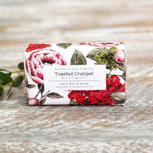 Sweet Rose & Peony Shea Butter Soap – 190g, Vegan & Made in Britain