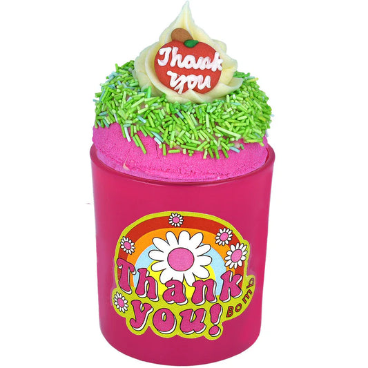 Thank You Glow Up Bath Gift Set – Sweet Apple Candle & Bath Bomb with Essential Oils