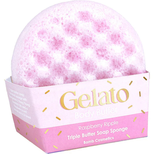 Triple Butter Soap-Soaked Body Buffer Sponge – Raspberry Ripple