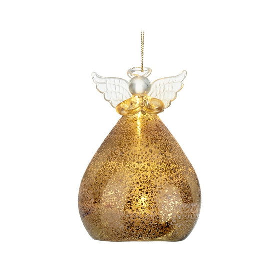 Vintage Gold Glass Light Up Angel Decoration