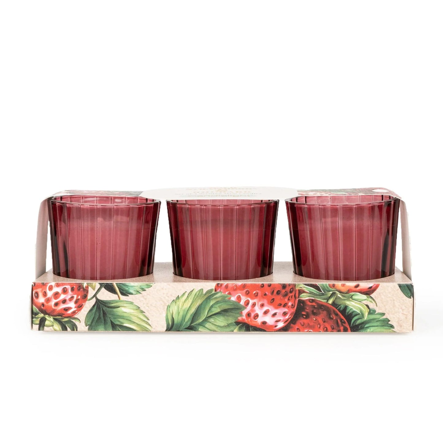Wild Strawberry & Rhubarb Scented Votive Candle Set