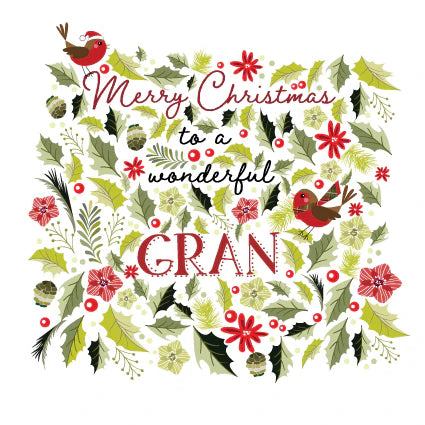Gran Christmas Card - Pink Pig Cards
