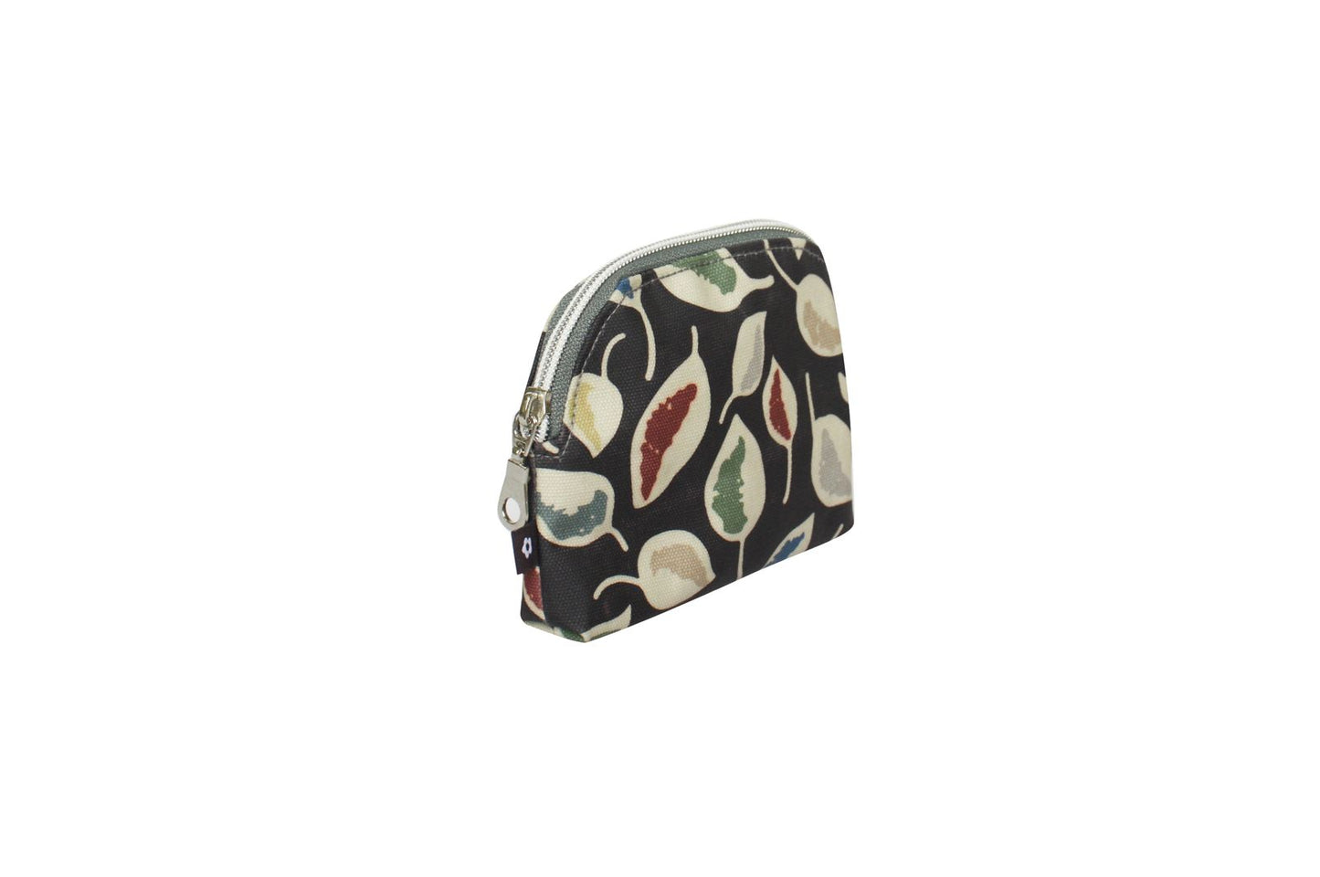 Earth Squared Oil Cloth Coin Purse - Grey Leaf