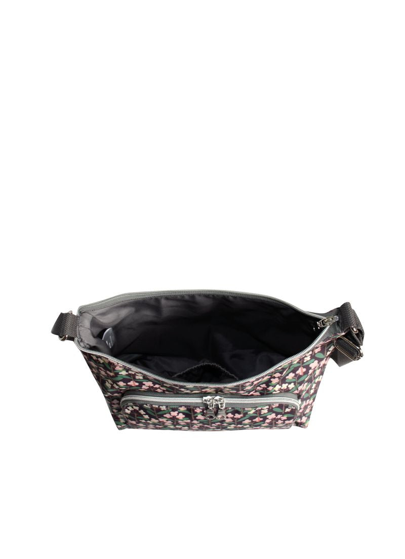 Earth Squared Oil Cloth Hobo Bag - Purple Flower