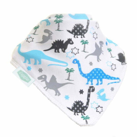 Ziggle Blue Dinosaur Dribble Bib