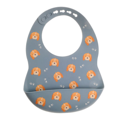 Ziggle Catch It Silicone Bib – Cockapoo Puppy