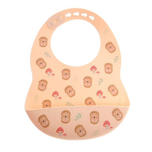 Ziggle Catch It Silicone Bib – Woodland Hedgehog
