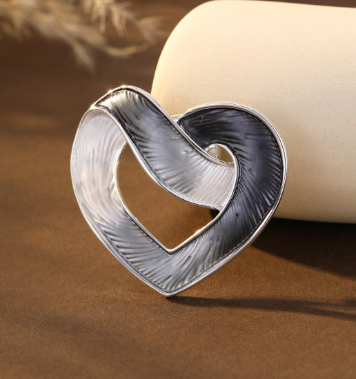 Silver Plated Magnetic Brooch | Blue Heart