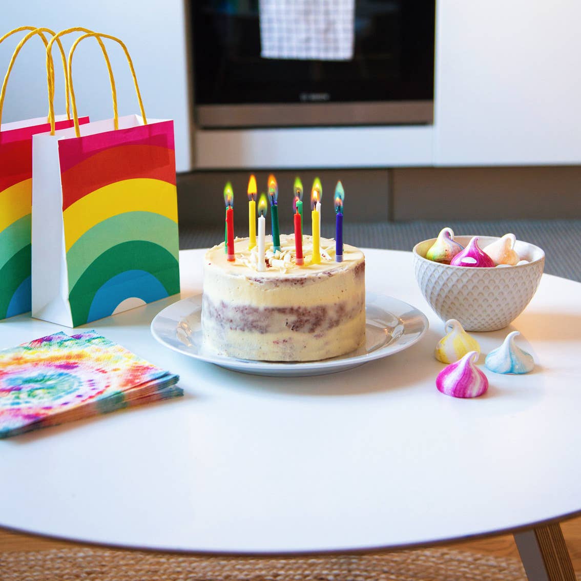 Coloured Flame Birthday Candles | 12 Pack | Cake Candles |