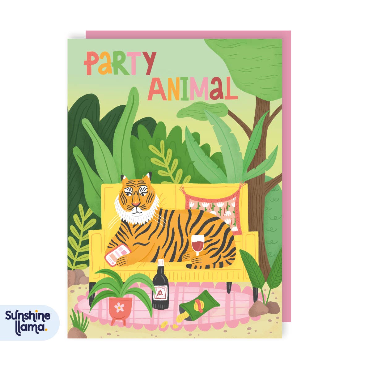 Party Animal Birthday Card - Sunshine Llama
