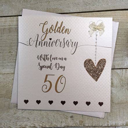 50th Golden Anniversary Heart Card
