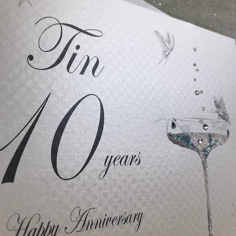 10th Tin Wedding Anniversary Card