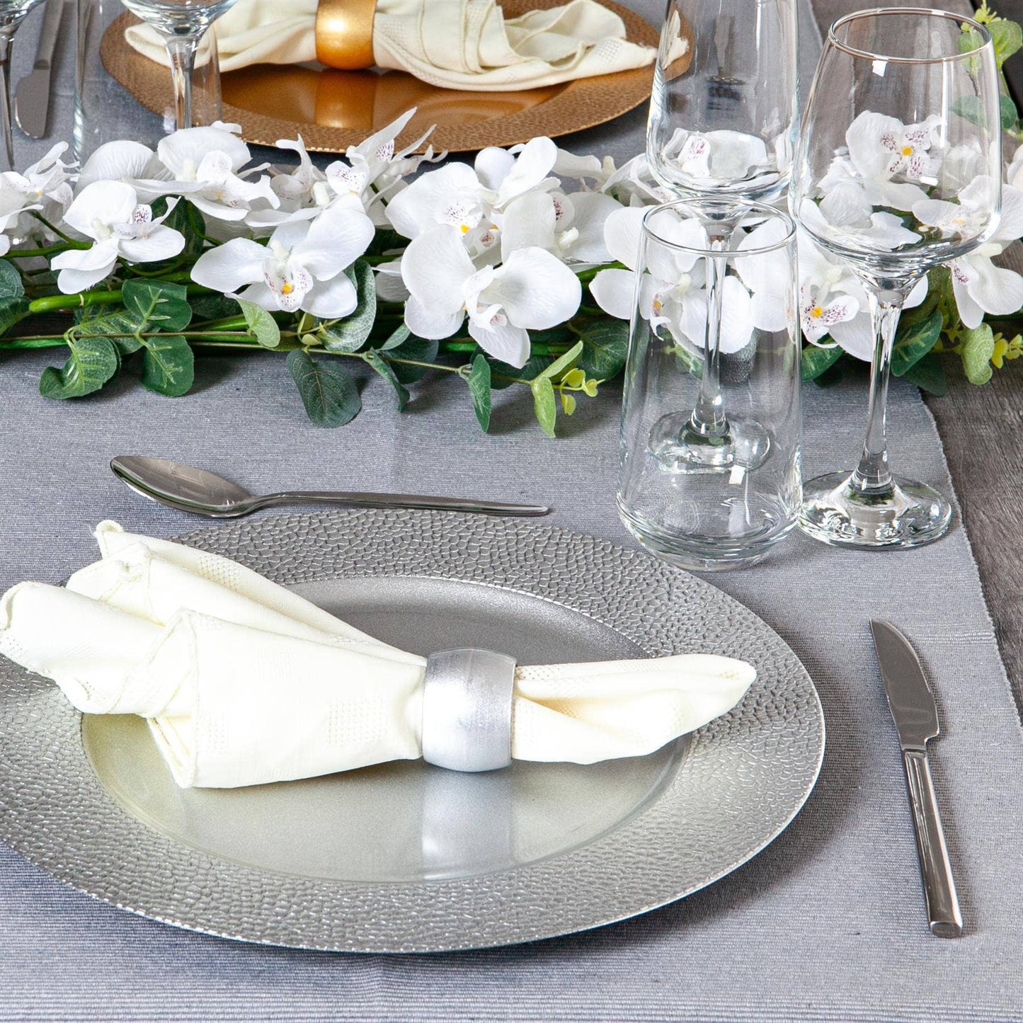 Metallic Melamine Napkin Ring - Silver and Gold