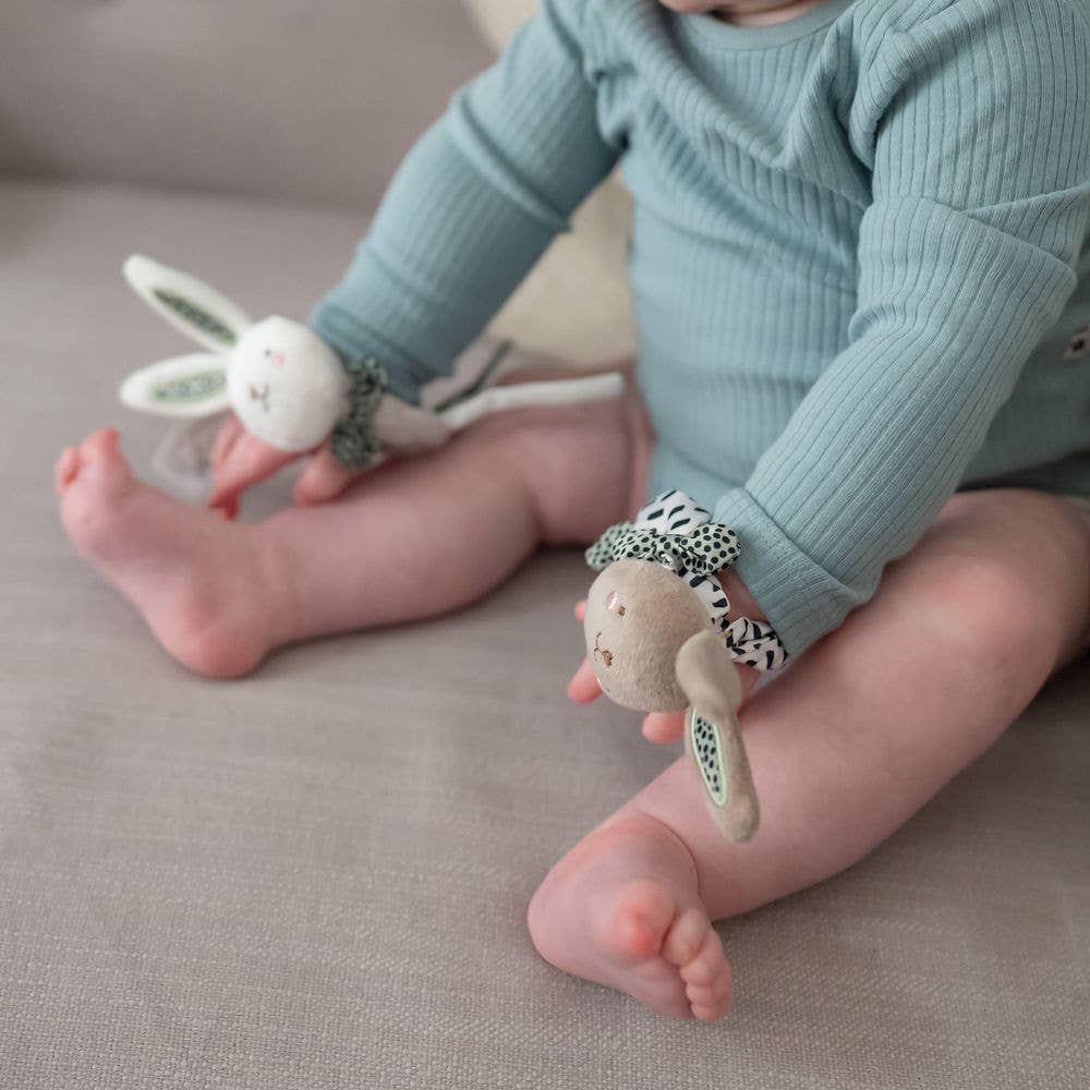 Baby Bunny Wrist Rattles – Sensory Soft Toy Set