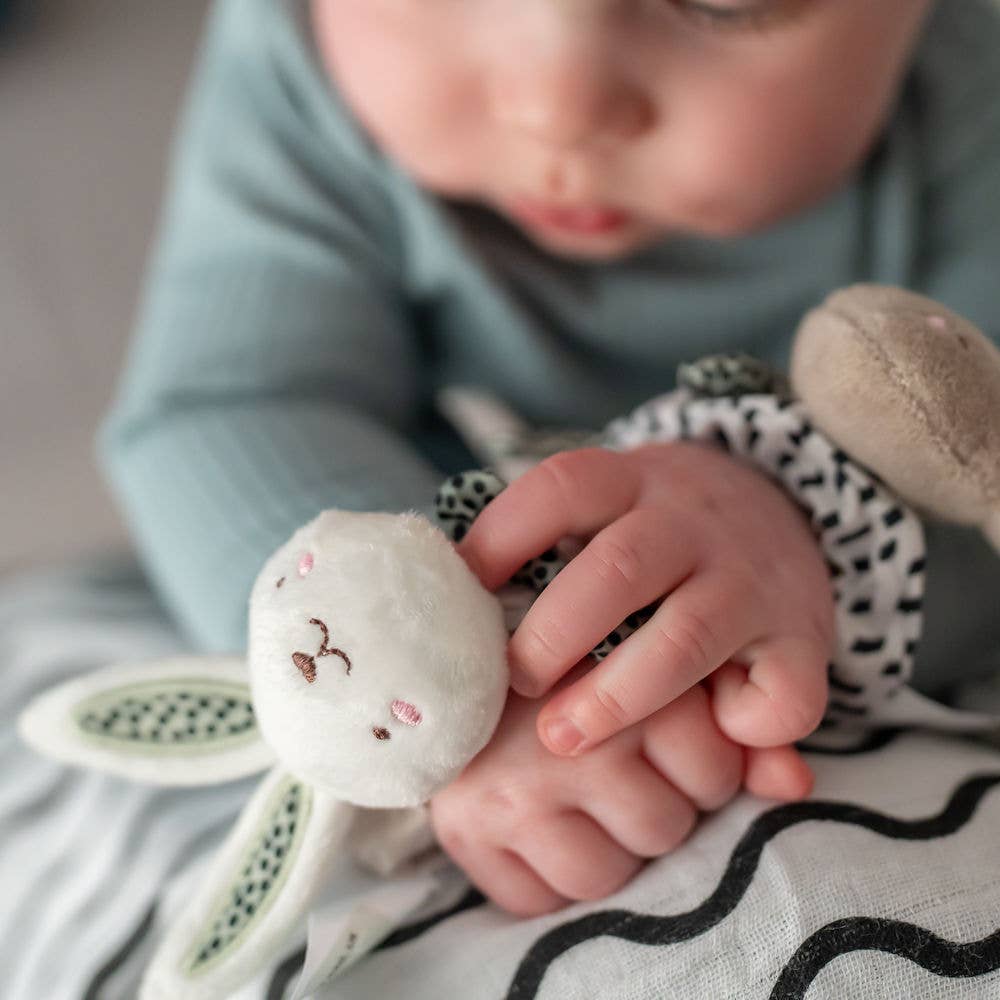 Baby Bunny Wrist Rattles – Sensory Soft Toy Set
