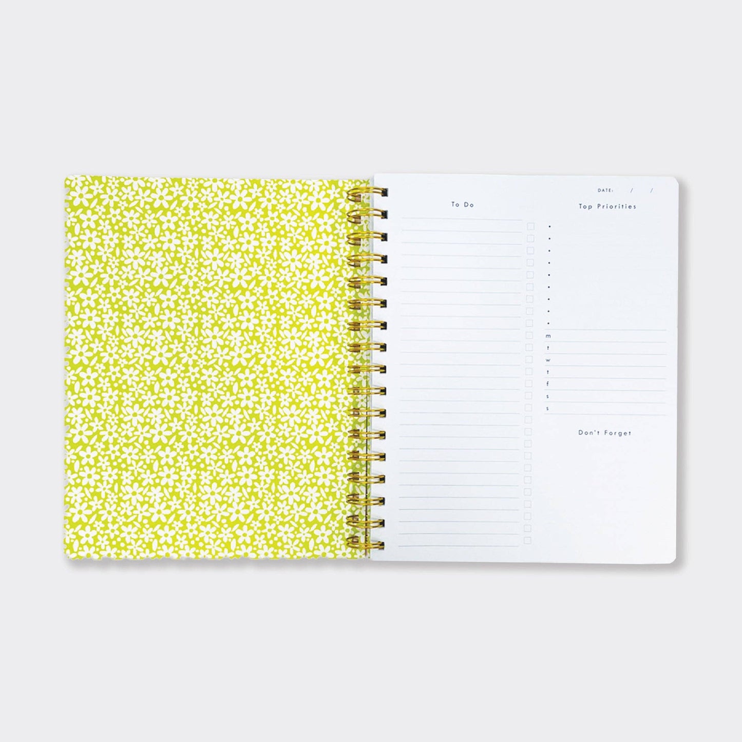 Bold Pink Daisy Planner – A5+ Wiro Notebook with To-Do & Priorities Lists