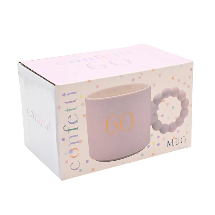 60th Birthday Pink Confetti Mug