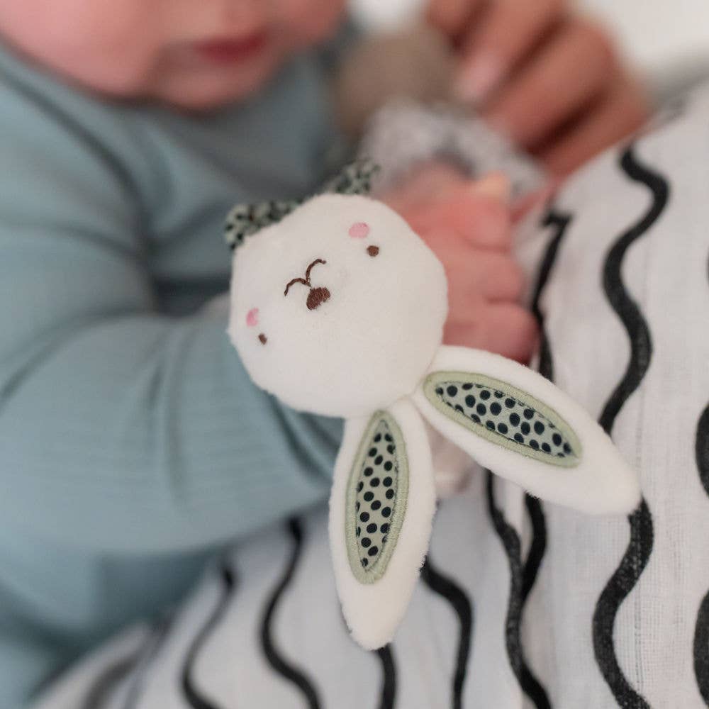 Baby Bunny Wrist Rattles – Sensory Soft Toy Set