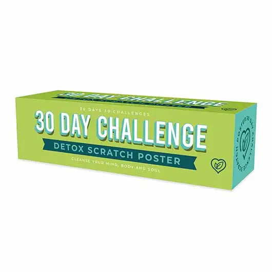 30 Day Detox Challenge Scratch Off Bucket List Poster