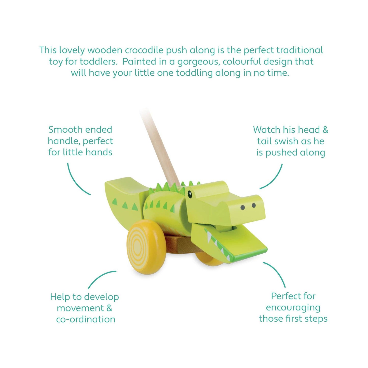 Crocodile Wooden Push Along Toy