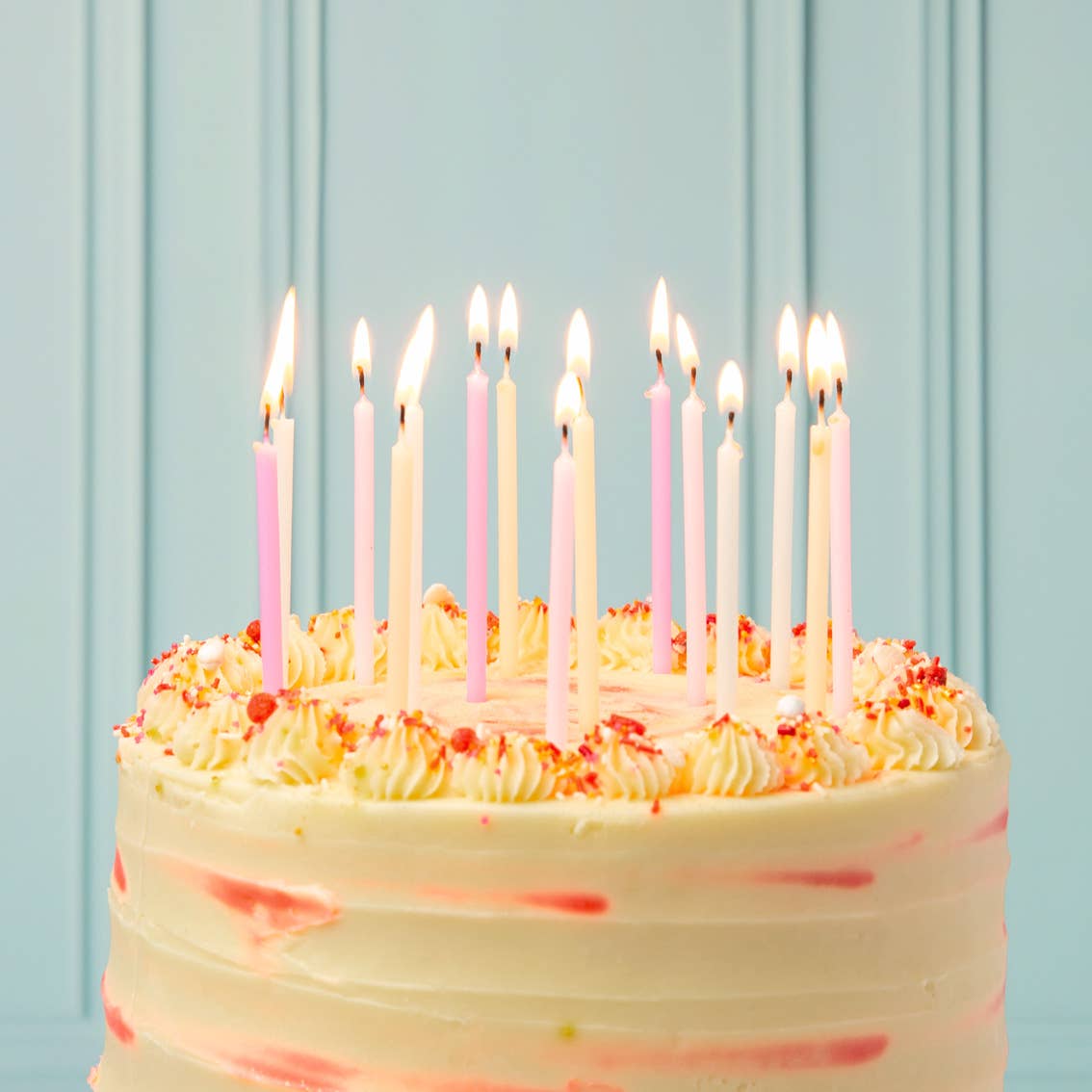 Long Pastel Colour Birthday Candles - 16 Pack