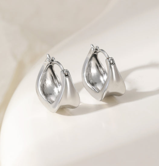 Silver Plated Huggie Hoop Earrings