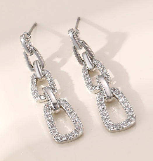 Silver-Plated Paperlink Drop Earrings