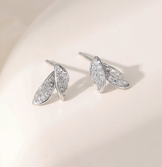 Silver-Plated Crystal Stud Earrings