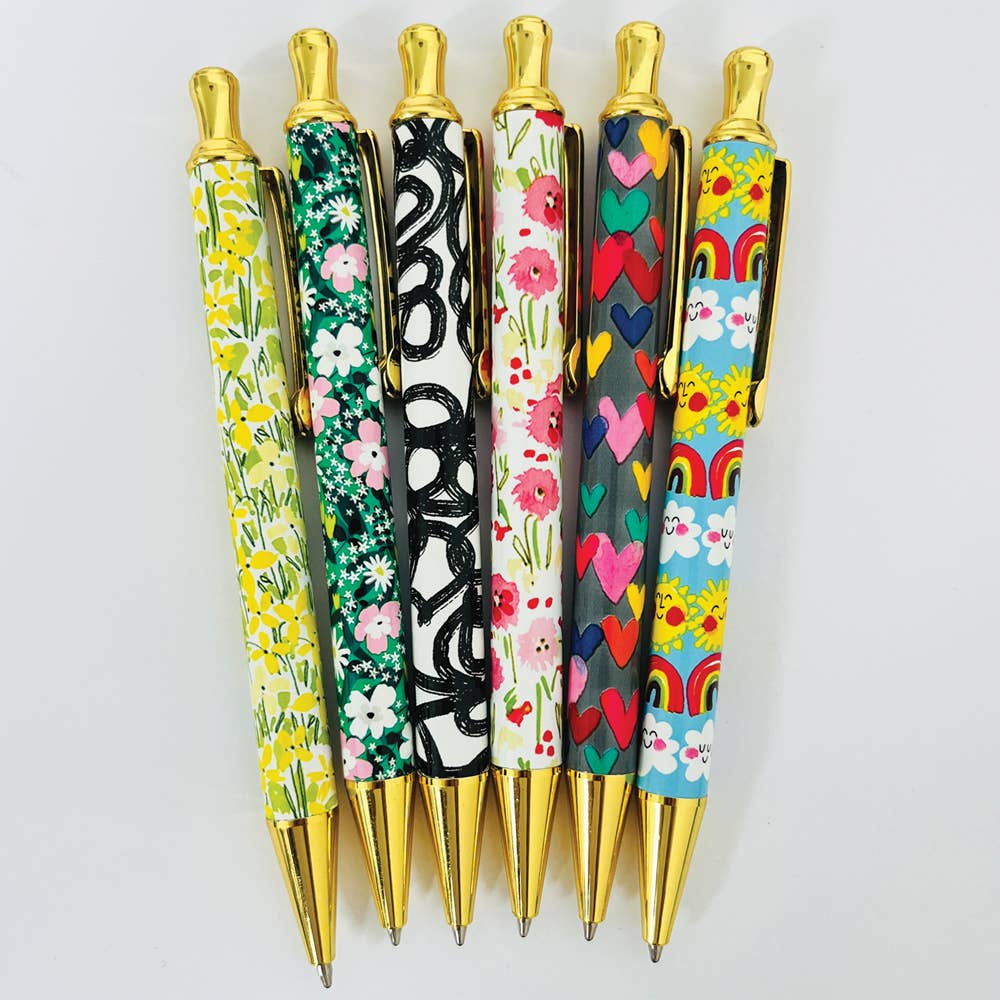 Rose Floral Ballpoint Pen – Pink & Gold Gift Boxed Writing Pen