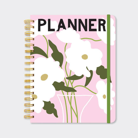 Bold Pink Daisy Planner – A5+ Wiro Notebook with To-Do & Priorities Lists