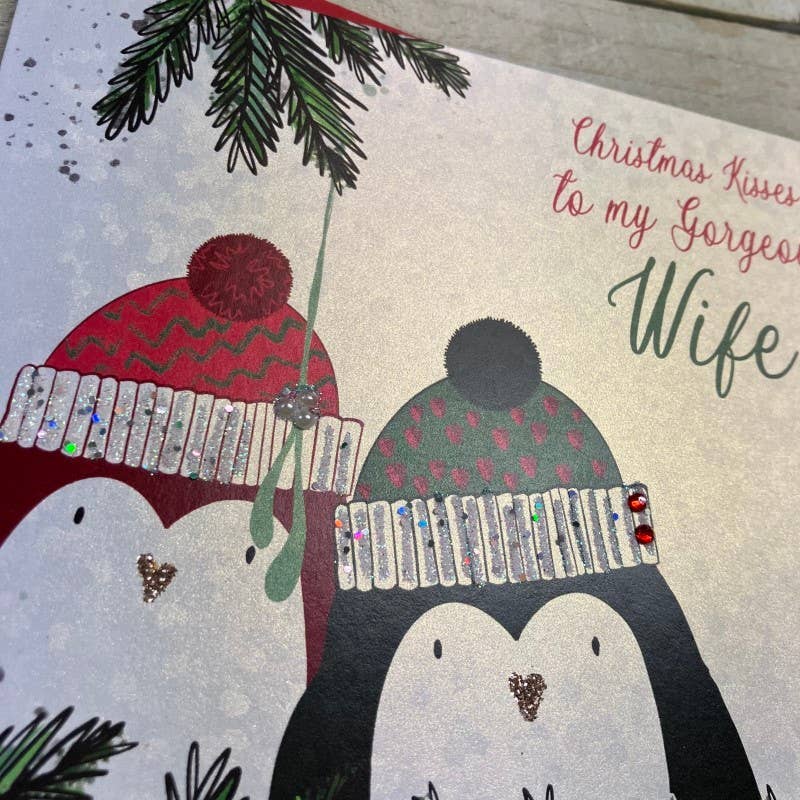 Wife Christmas Card - White Cotton Cards