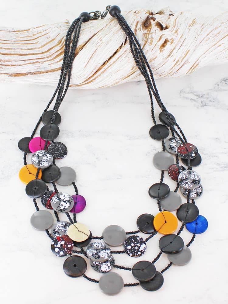 Multi-Strand Coconut Bead Necklace