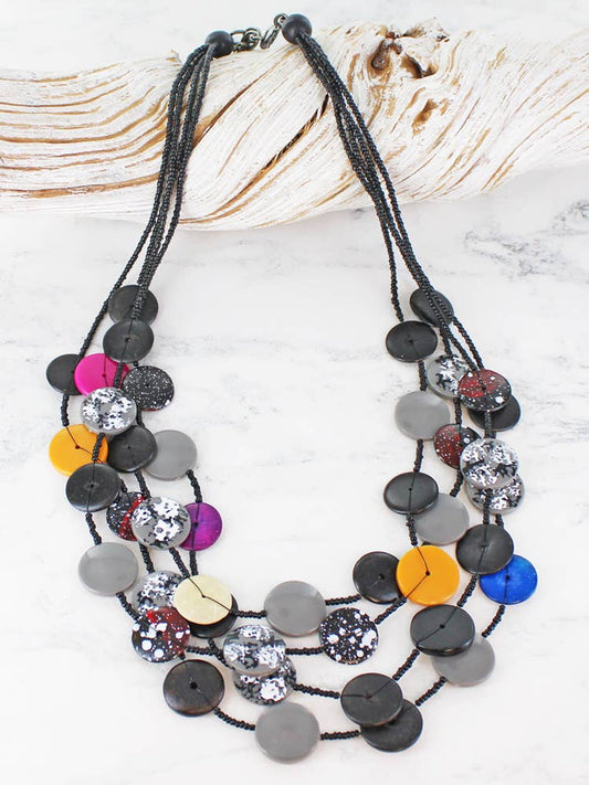 Multi-Strand Coconut Bead Necklace