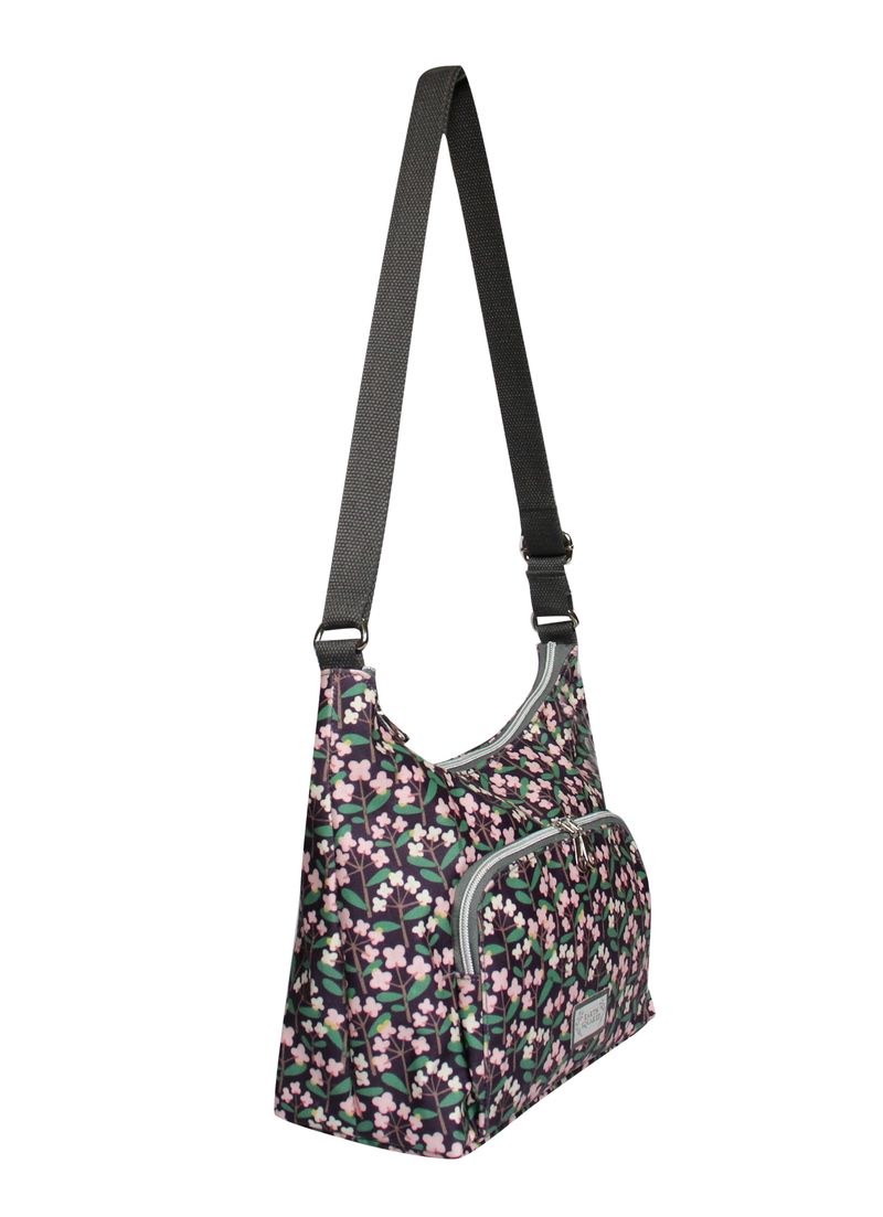 Earth Squared Oil Cloth Hobo Bag - Purple Flower