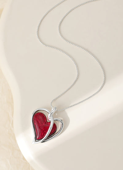 Silver Plated Heart Pendant Necklace