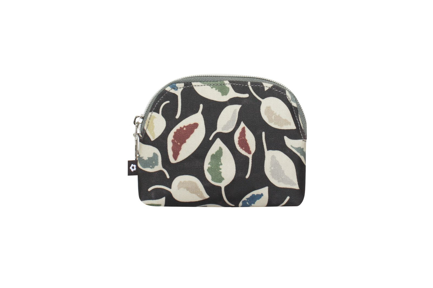 Earth Squared Oil Cloth Coin Purse - Grey Leaf