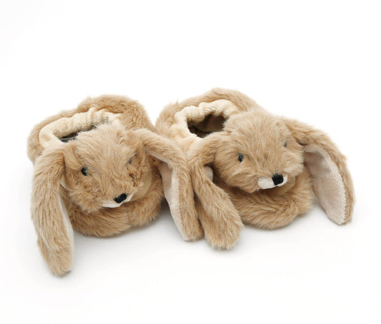 Bunny Baby Soft Slippers – Brown, 0-6 Months