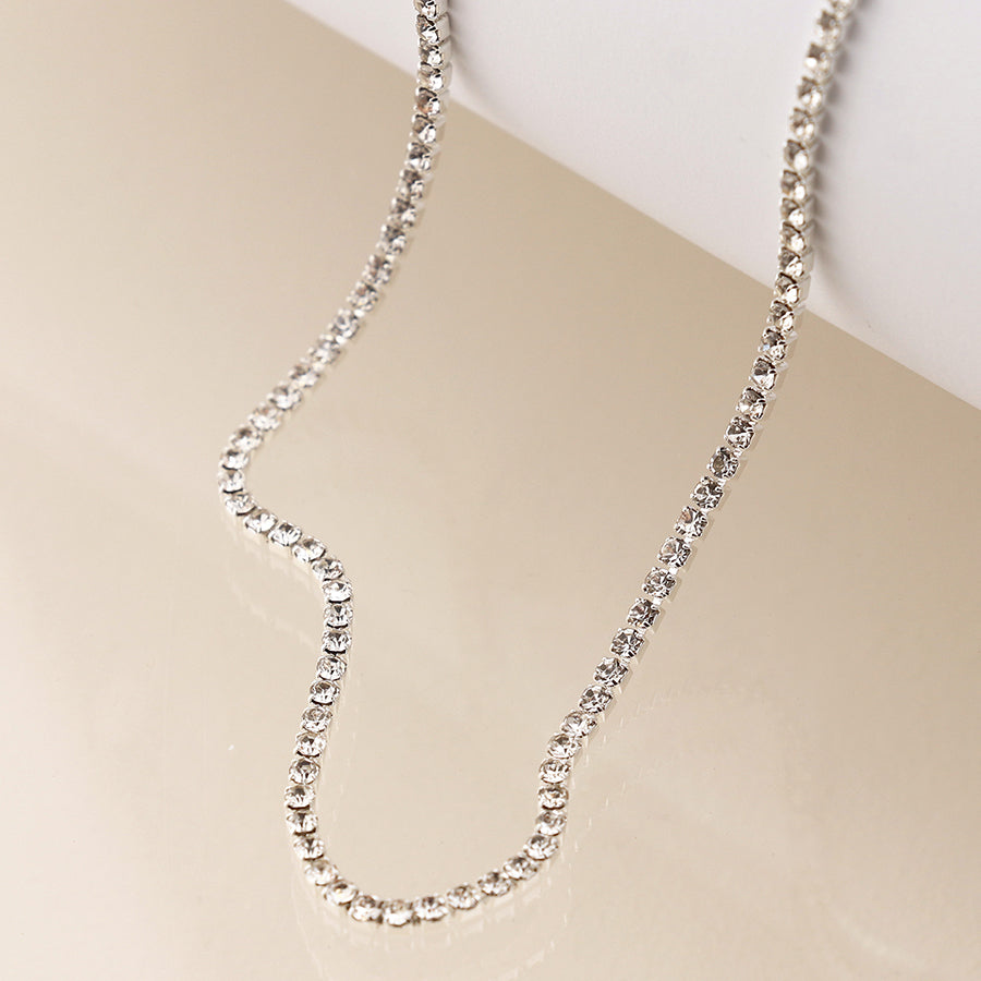 Silver Plated Fine Crystal Necklace