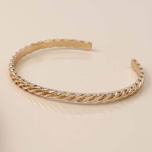 Golden twist braid bangle
