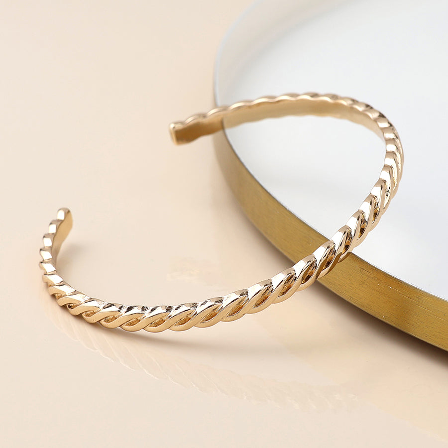 Golden twist braid bangle