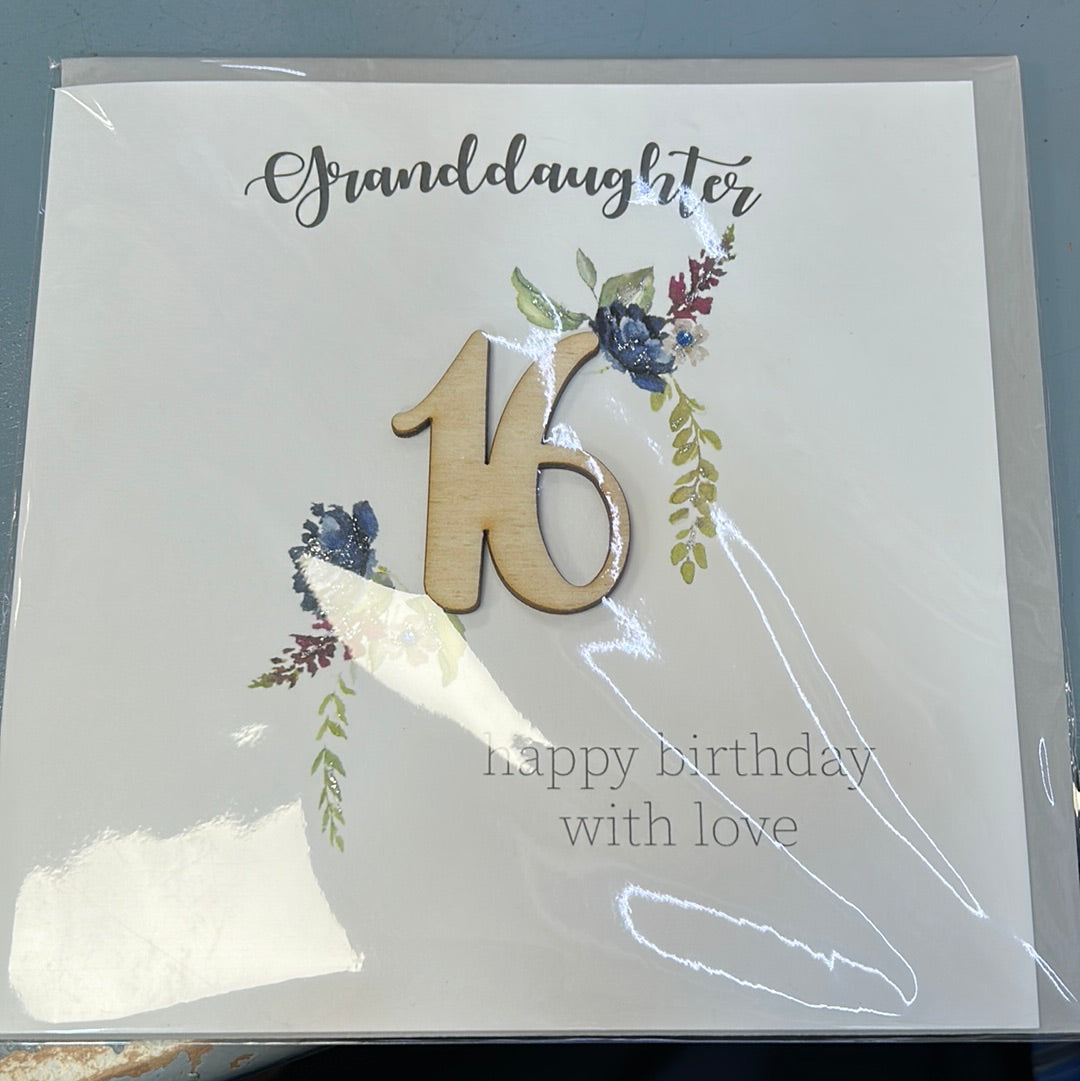 Granddaughter 16 Birthday Card - Tracey Russell