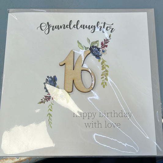 Granddaughter 16 Birthday Card - Tracey Russell