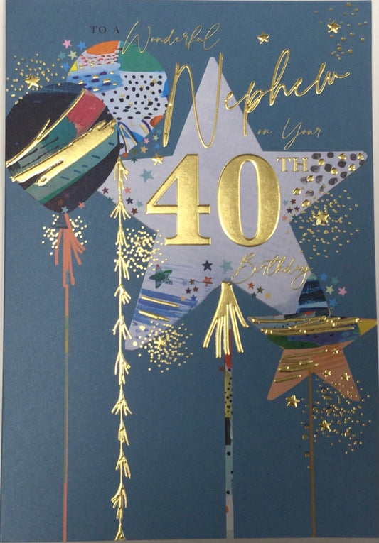 Nephew 40th Birthday Card - Words 'n' Wishes