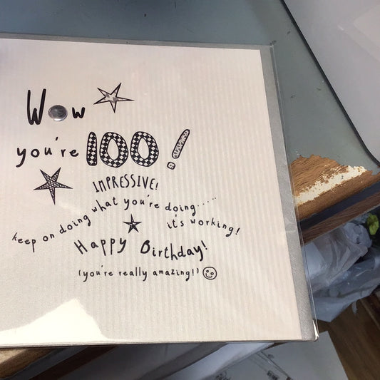 100th Birthday Card - handcrafted card co